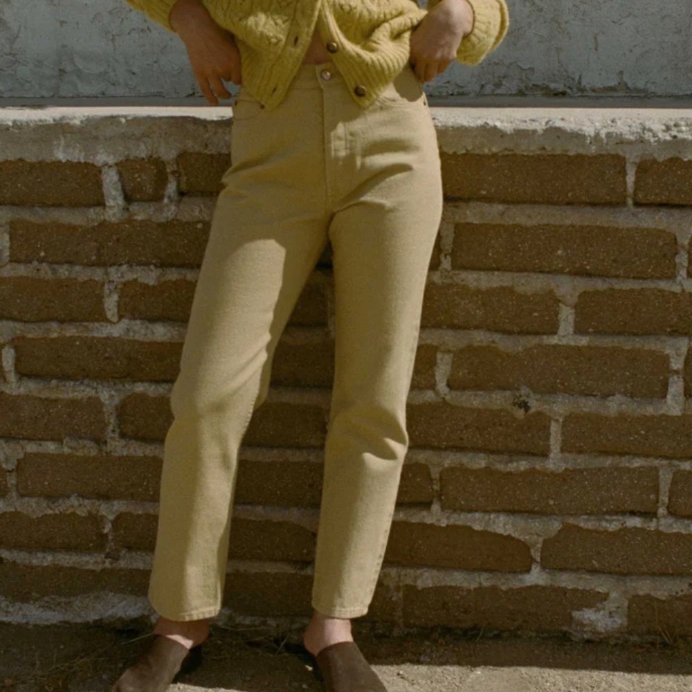 Doen size 28 Doen Diana Jean Palomino Mustered Yellow Denim Jeans size 28 NWT